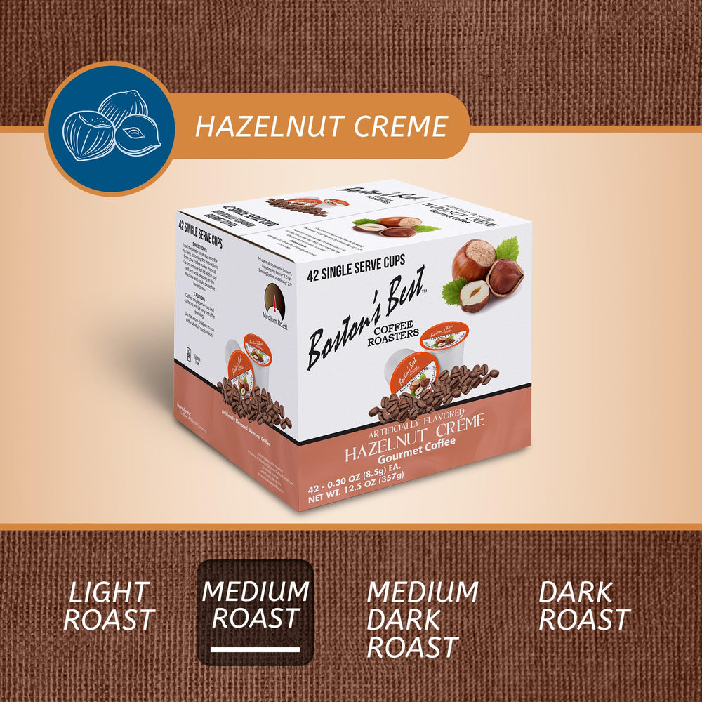 Boston's Best Hazelnut Creme box packaging highlights freshness and BPA-free materials.