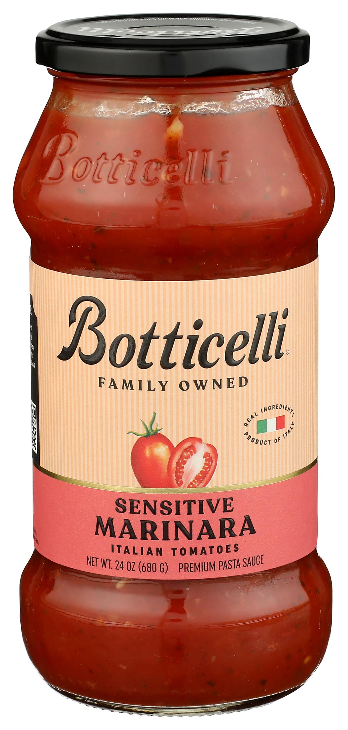 Botticelli Marinara Sauce bottle highlights rich, Italian flavor ideal for weeknight pasta.