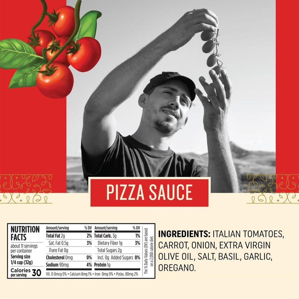 Botticelli sauce on a bubbling cheese pizza highlights Italian herbs.