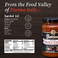 Botticelli pizza sauce with fresh tomatoes and olive oil signals authentic Italian flavor.