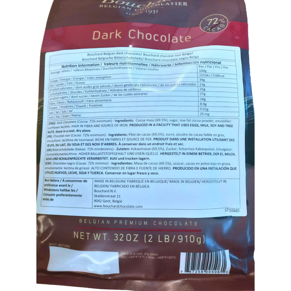 Bouchard Premium Belgian Dark Chocolate individually wrapped pieces for convenient snacking.