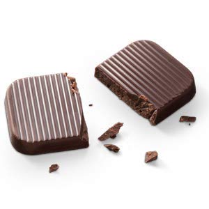 Bouchard chocolate piece unwrapped reveals a glossy surface and clean break for mindful snacking