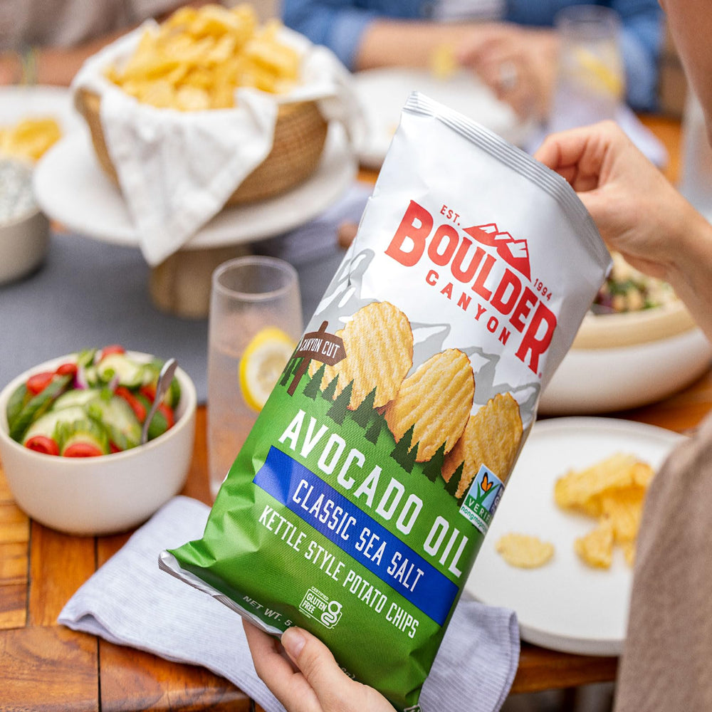 Boulder Canyon Sea Salt & Cracked Pepper 1oz bag—bold flavor.