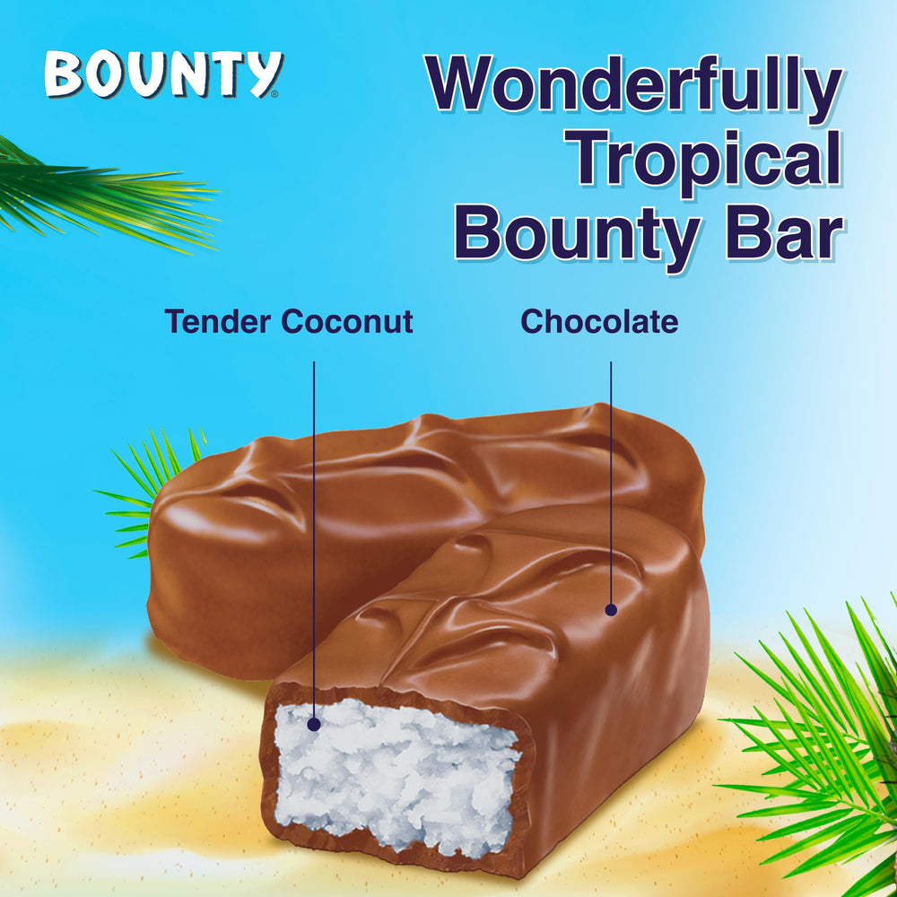 Bounty 1 Miniatures chocolate coating close-up highlighting smooth texture and cocoa richness