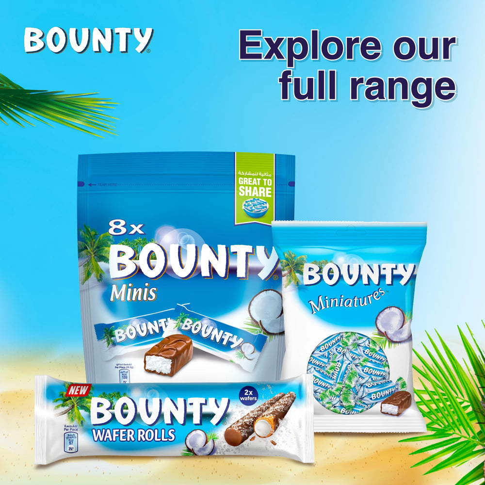 Bounty 1 Miniatures on a table with coffee suggesting a convenient snack break