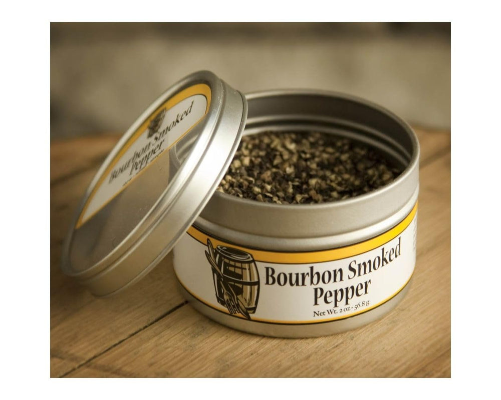 Bourbon Smoked Pepper coarse-grain texture ready to sprinkle on steaks