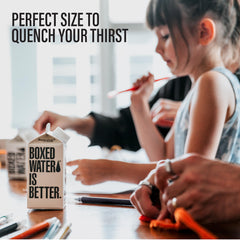 Boxed Water Is Better water being poured, showcasing pure taste.