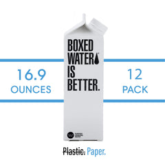Boxed Water plant-based cap closeup, showcasing sustainable packaging design.