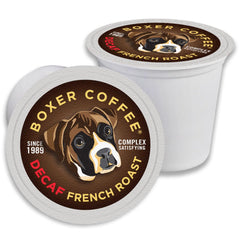 Boxer Coffee Decaf French Roast pod for Keurig delivers bold decaf flavor