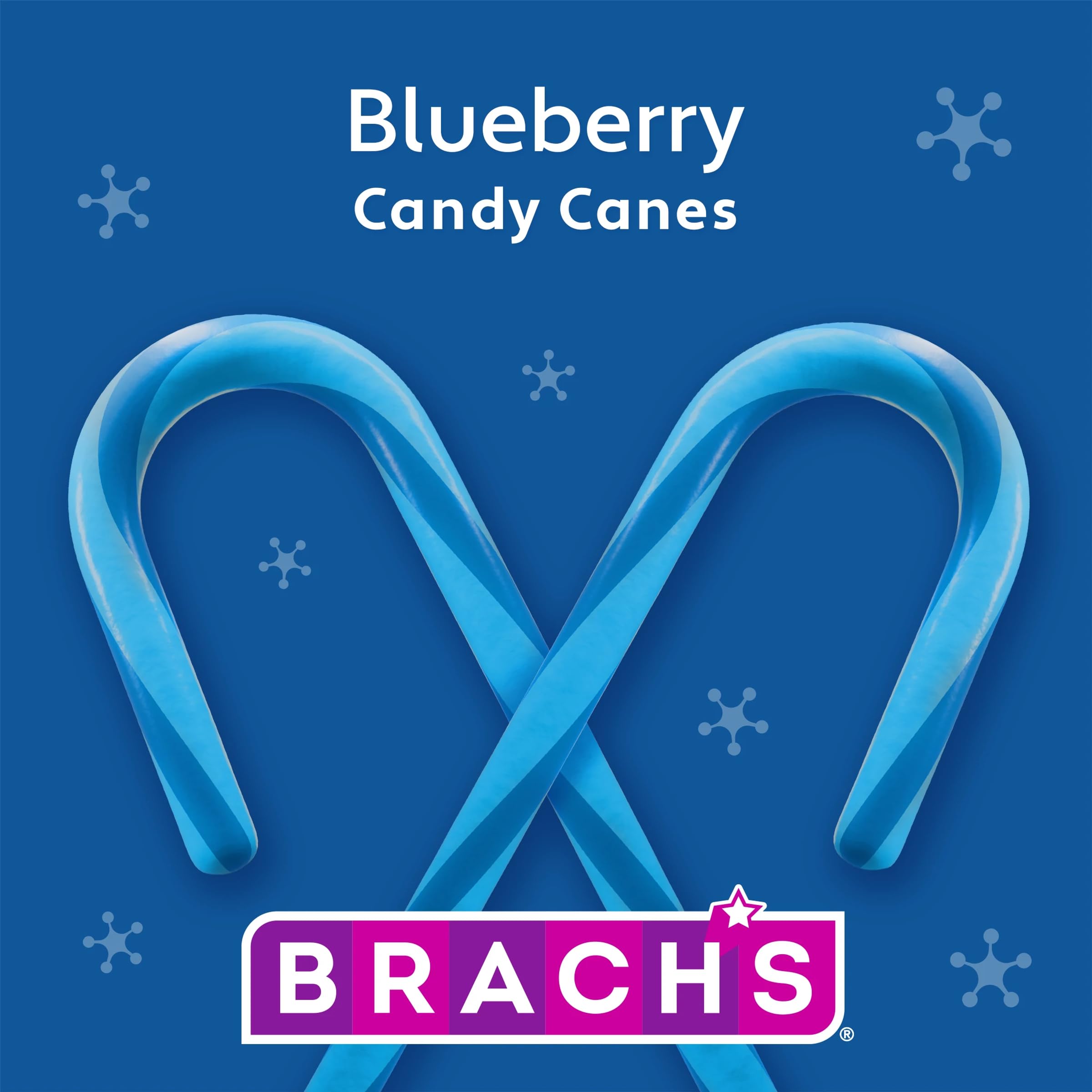 Brach’s Blueberry Candy Canes in a box display, ideal for stocking stuffers.