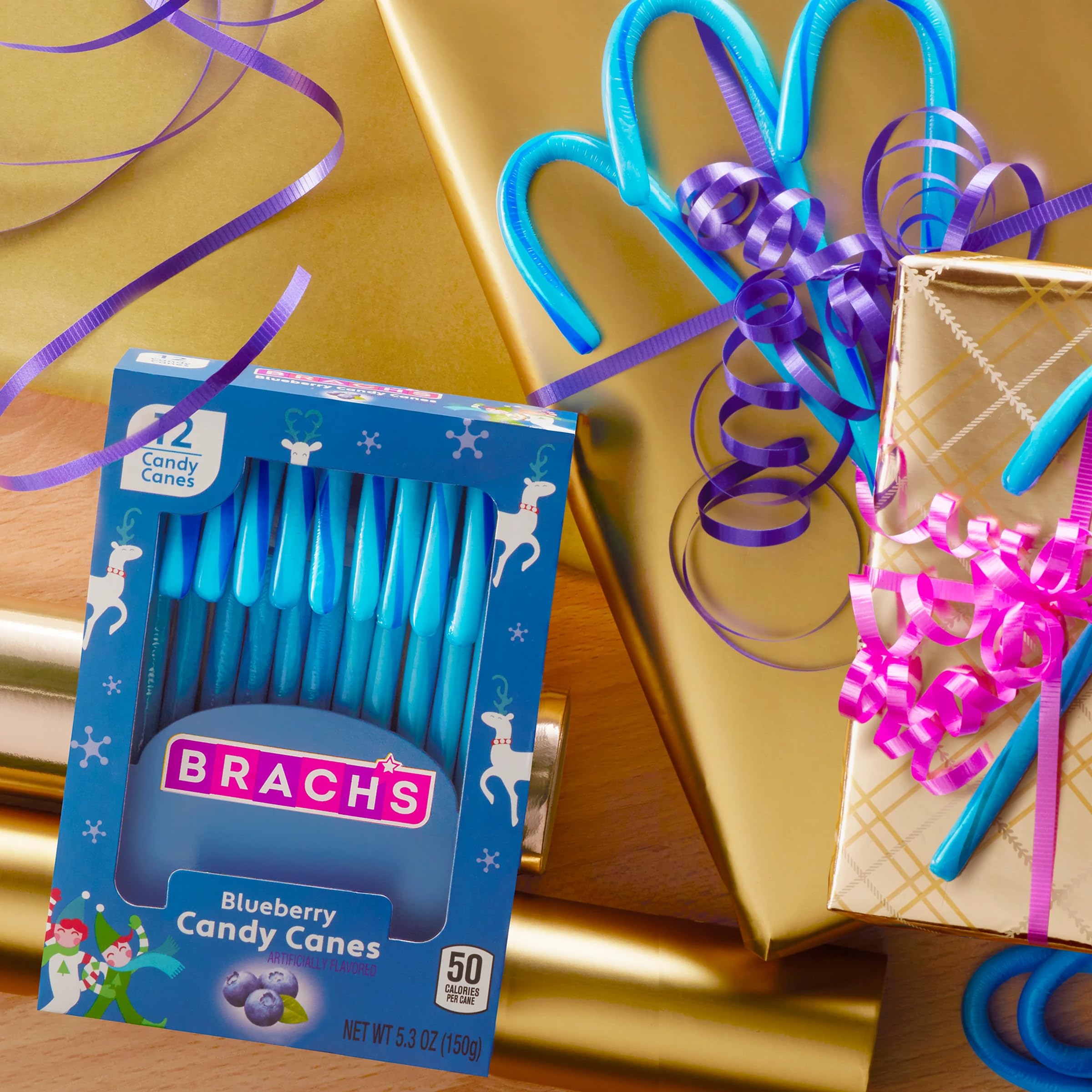 Brach’s Blueberry Candy Canes gift pack, great for celebrations.