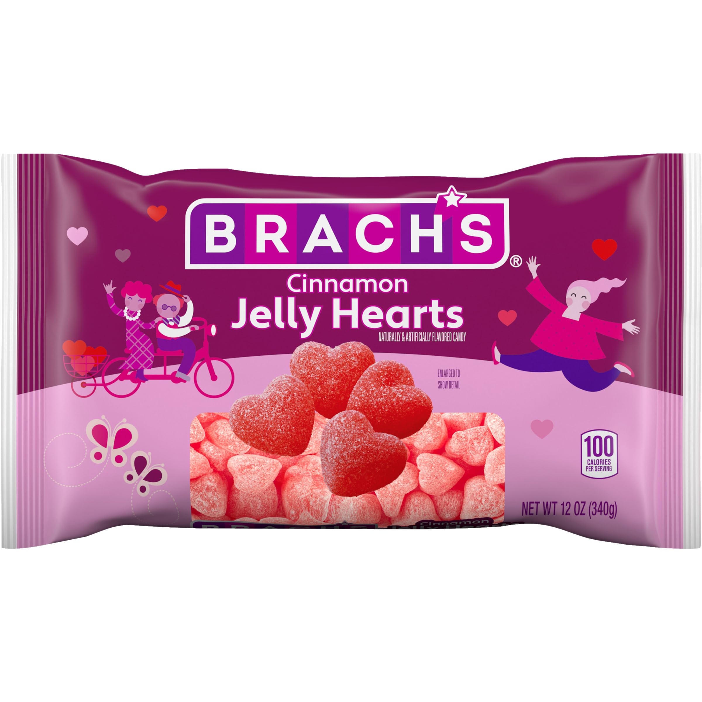 Brach’s Cinnamon Jelly Hearts bag on display, a shareable Valentine’s treat with spicy-sweet flavor.