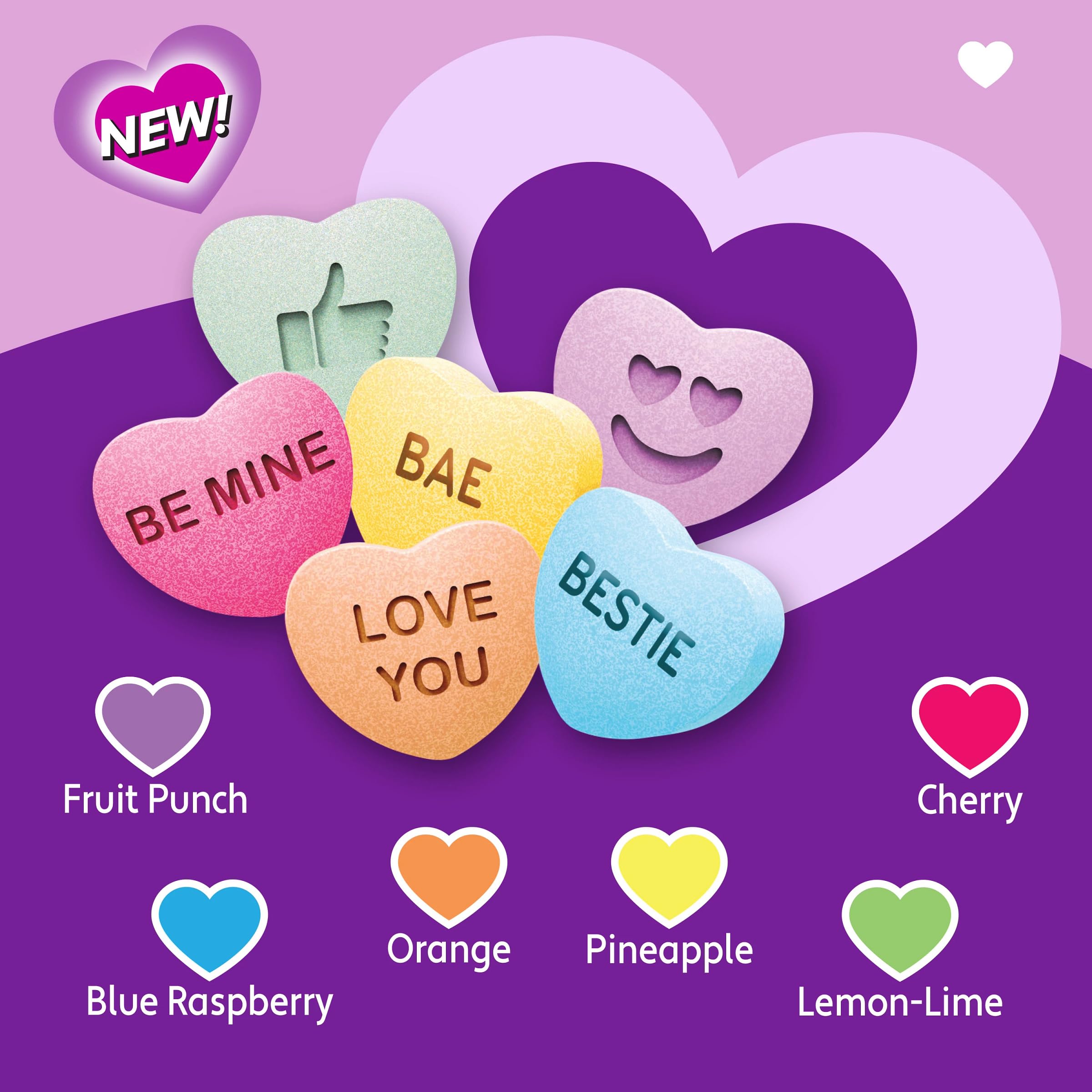 Brach's Sweet Bright Conversation Hearts Cherry flavor for gifting.