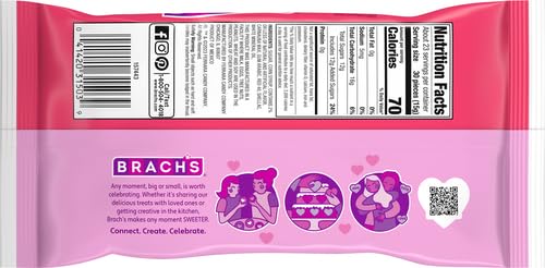 Close-up of Brach's Imperial Hearts Cinnamon reveals glossy red candies.