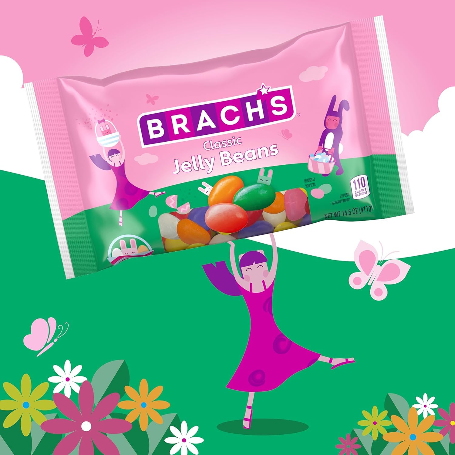 Gift-ready Easter basket featuring Brach's Jelly Bird Eggs.