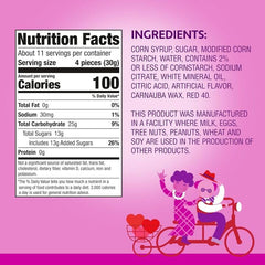 Brach’s Jube Jel Cherry Hearts vibrant red candies with cherry flavor.