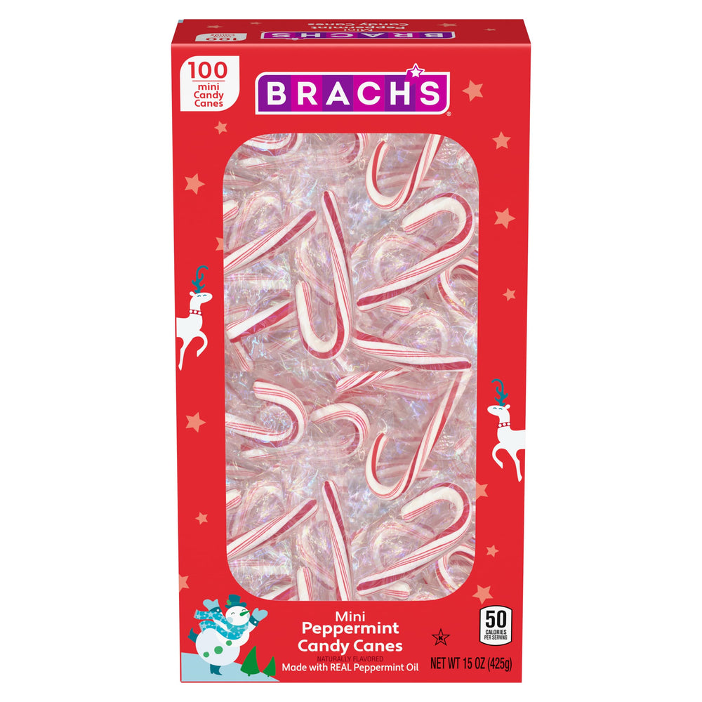 Brach's mini peppermint candy canes wrapped, ideal for gifting