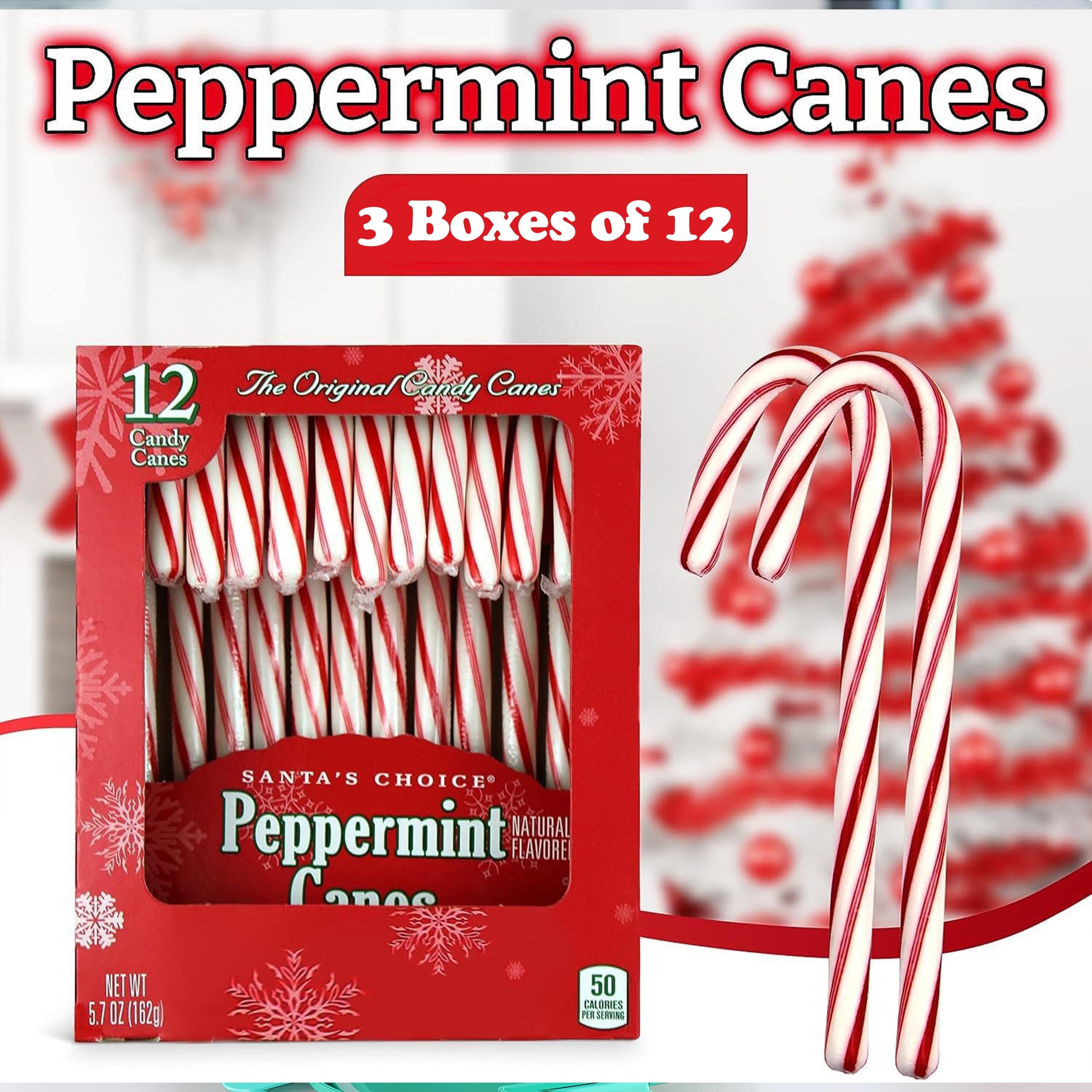 Brach's peppermint candy canes unwrapped cane with glossy finish