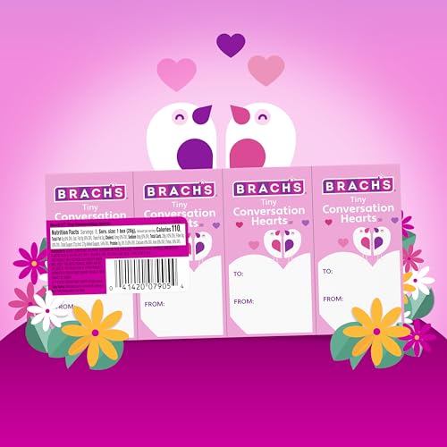 Bright, vibrant colors of Brach’s conversation hearts brighten any candy dish