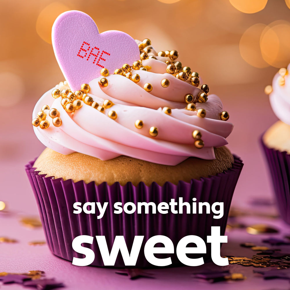 Close-up of the crunchy texture of Brach’s Tiny Conversation Hearts