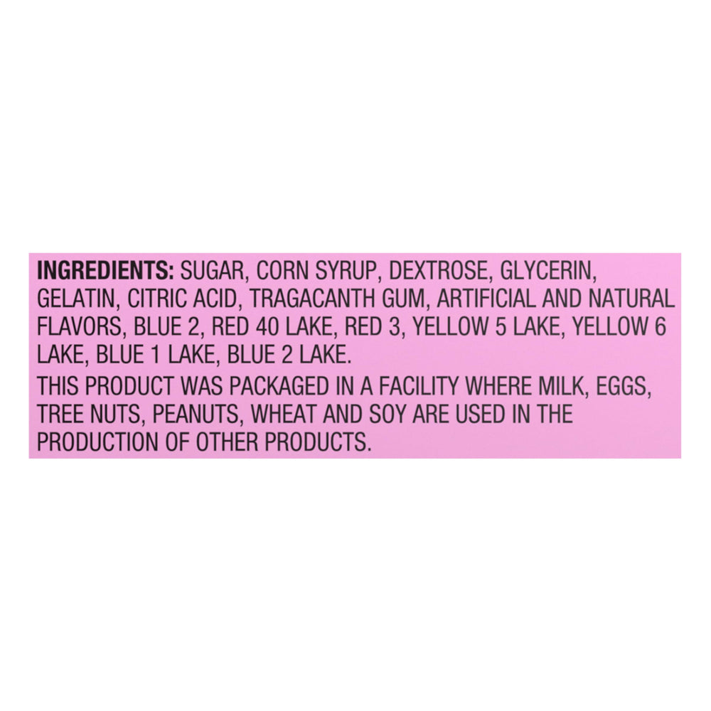 Six flavors of Brach's Tiny Conversation Hearts: Wintergreen, Banana, Orange, Lemon, Cherry, Grape