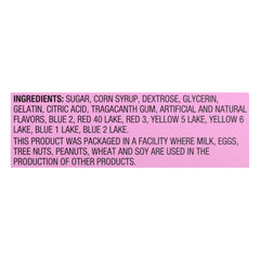 Six flavors of Brach's Tiny Conversation Hearts: Wintergreen, Banana, Orange, Lemon, Cherry, Grape