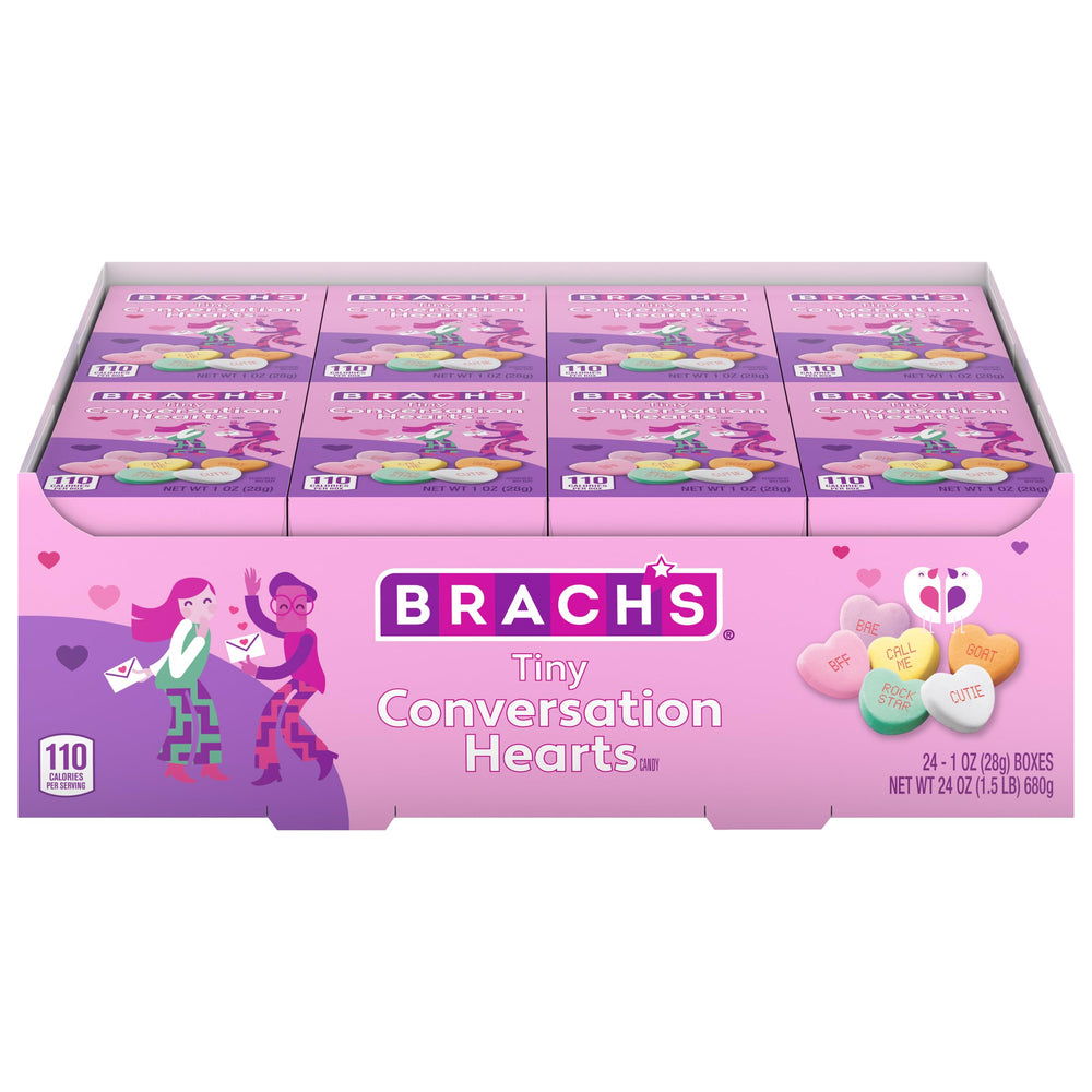 Brach's Tiny Conversation Hearts packaging for gifting and sharing