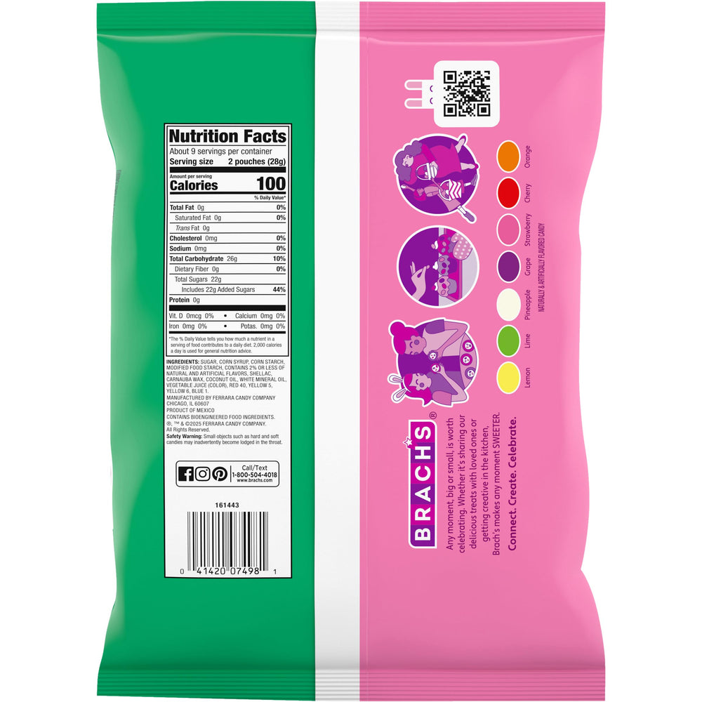 Brach's Tiny Jelly Beans raspberry and black licorice offer contrast and variety.