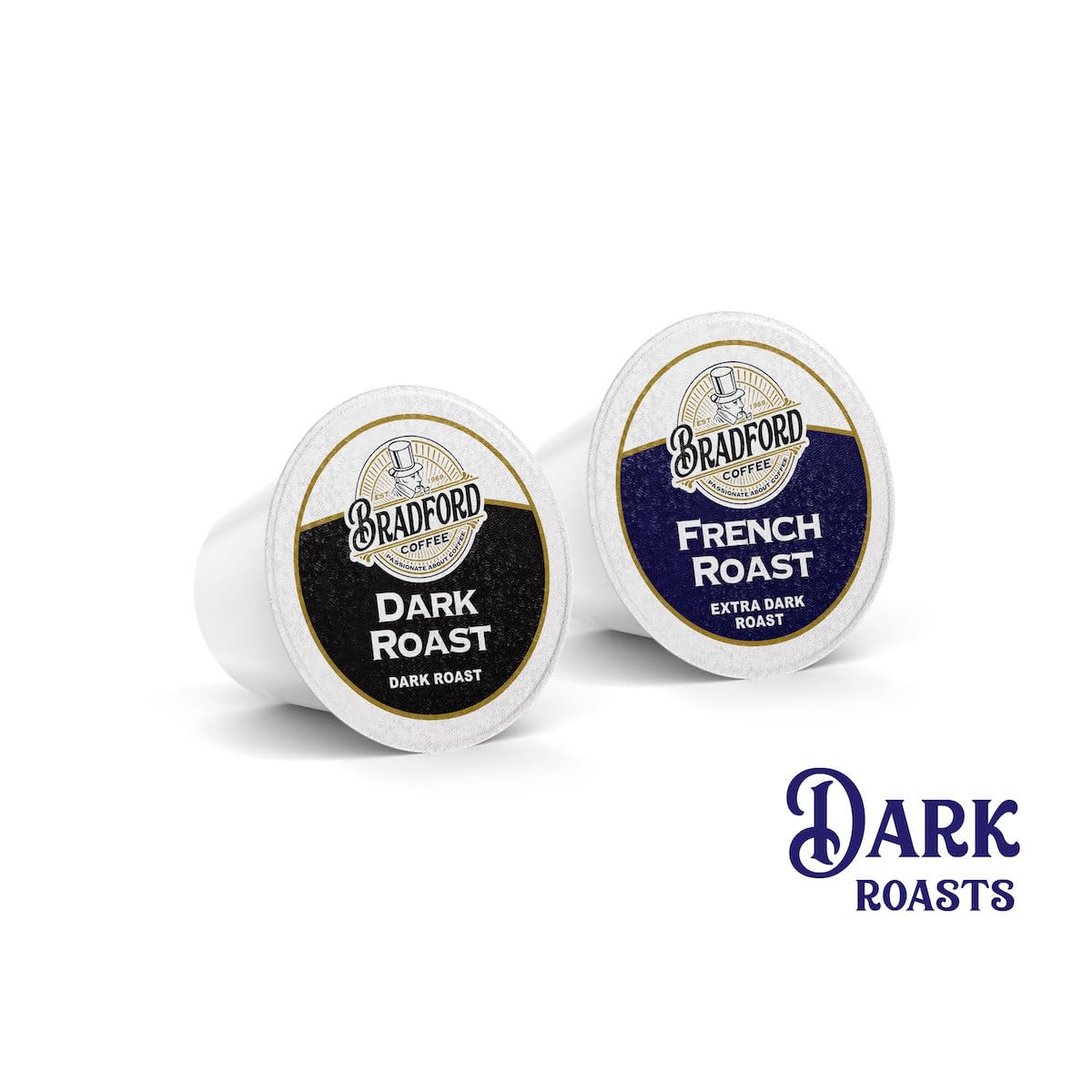 Bradford Coffee Roasters Keurig compatible cups for quick mess-free brewing.
