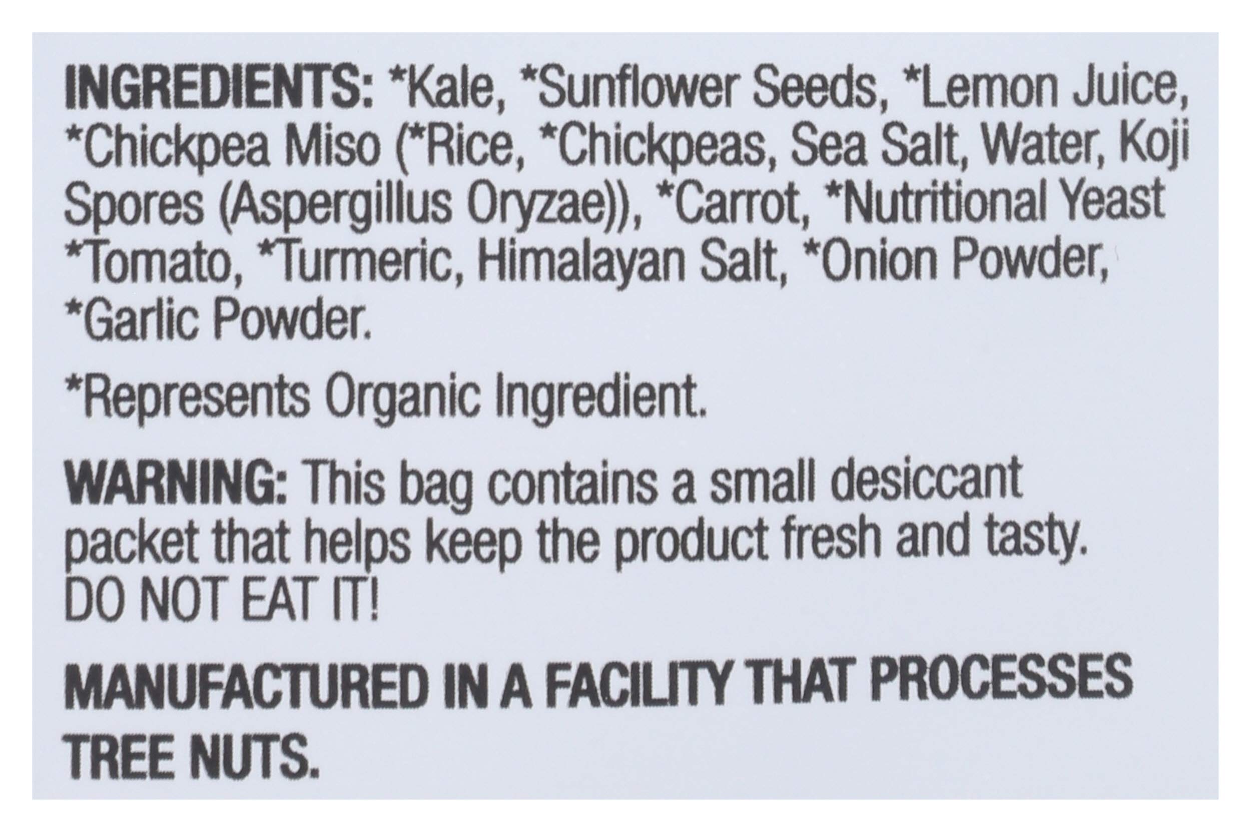 Brad's Plant Based Kale Cheeze It Up Chip kale-forward flakes show vibrant color and texture.