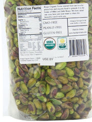 Braga Organic Farms pistachios in bowl highlight a wholesome snack or salad topping option.