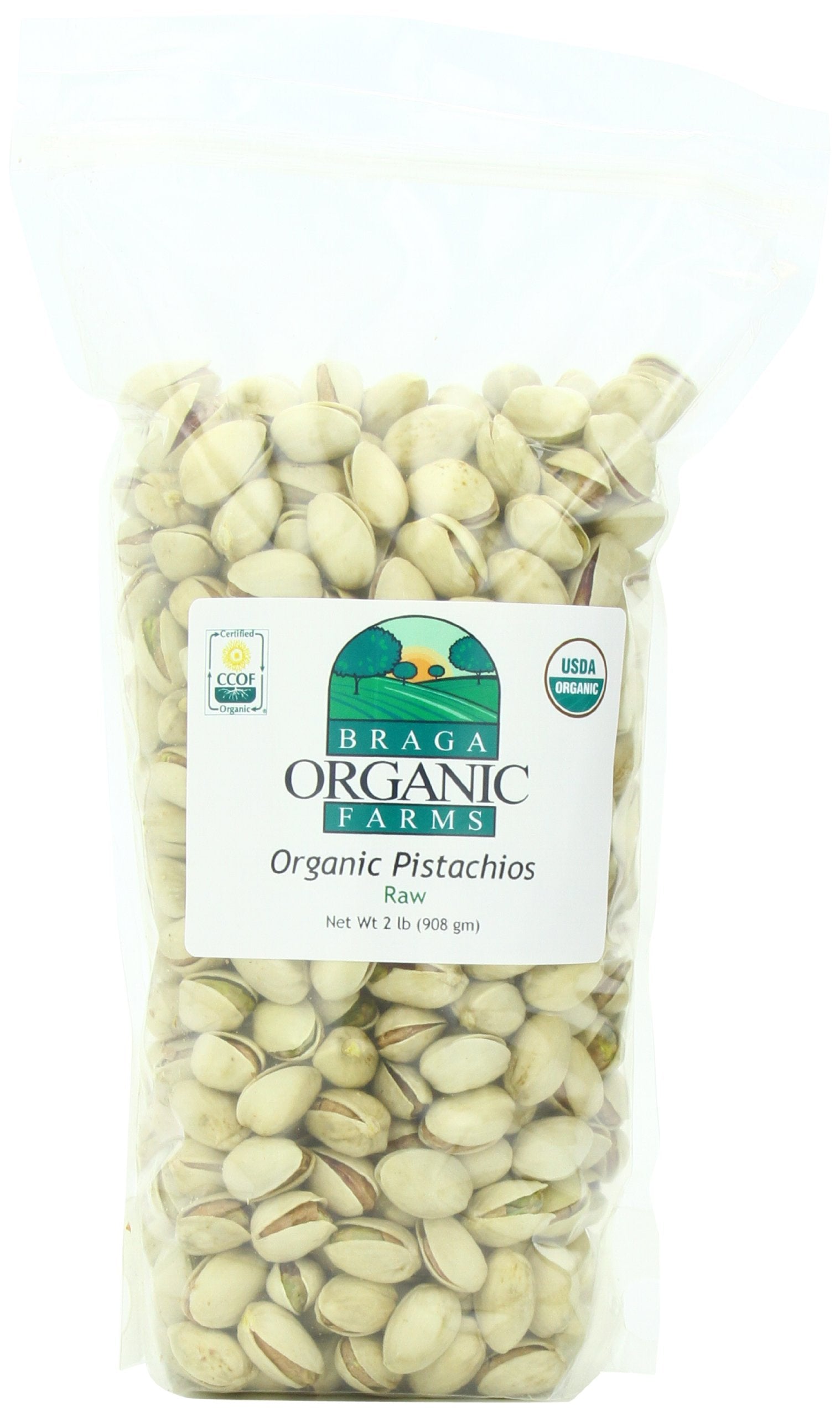 Braga Organic Farms inshell pistachios 2-lb bag, convenient organic snack from a local farm.