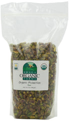 Braga Organic Farms pistachios in a raw 2 lb bag, perfect for snacking and meal prep.