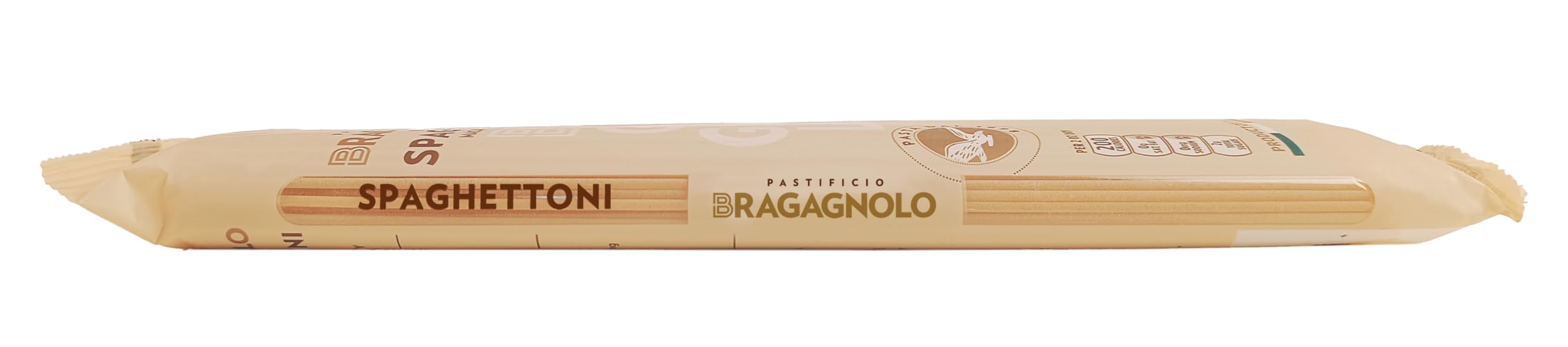Bragagnolo Spaghettoni 805 made from 100% Italian durum wheat semolina for rich texture.