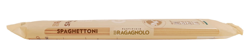 Bragagnolo Spaghettoni 805 made from 100% Italian durum wheat semolina for rich texture.