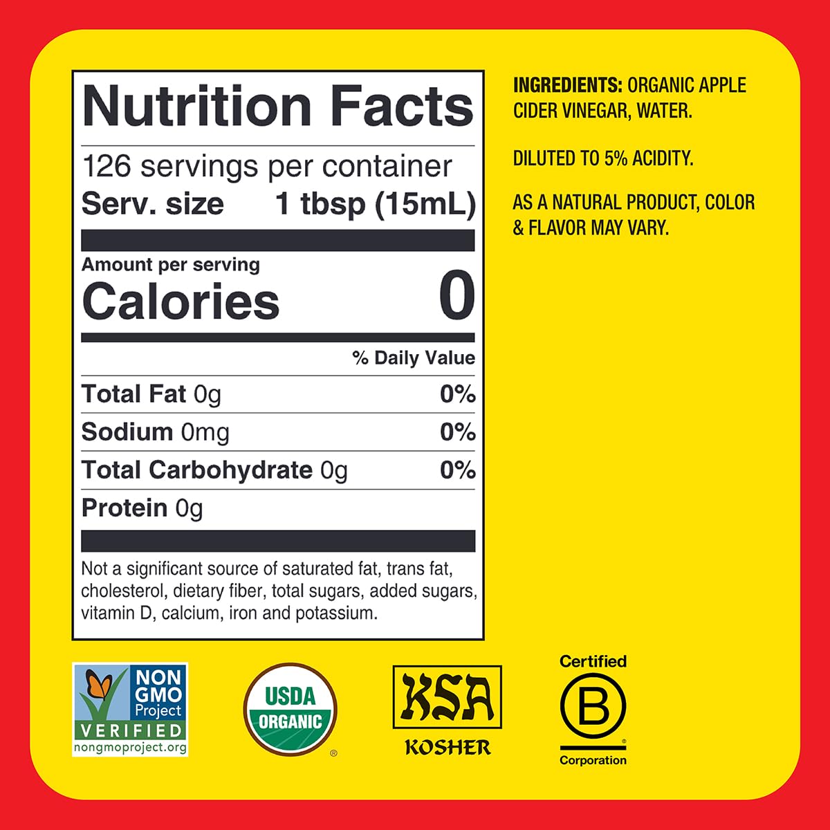 Bragg ACV bottle close-up highlighting the Mother culture and organic quality.