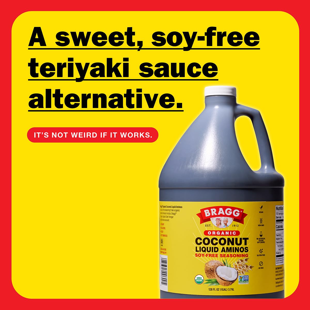 Stir-fry scene with Bragg Coconut Aminos adding umami to vegetables.