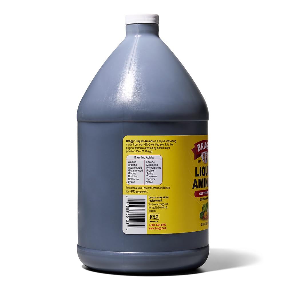 Bragg Liquid Aminos in glass bottle ideal for home cooking