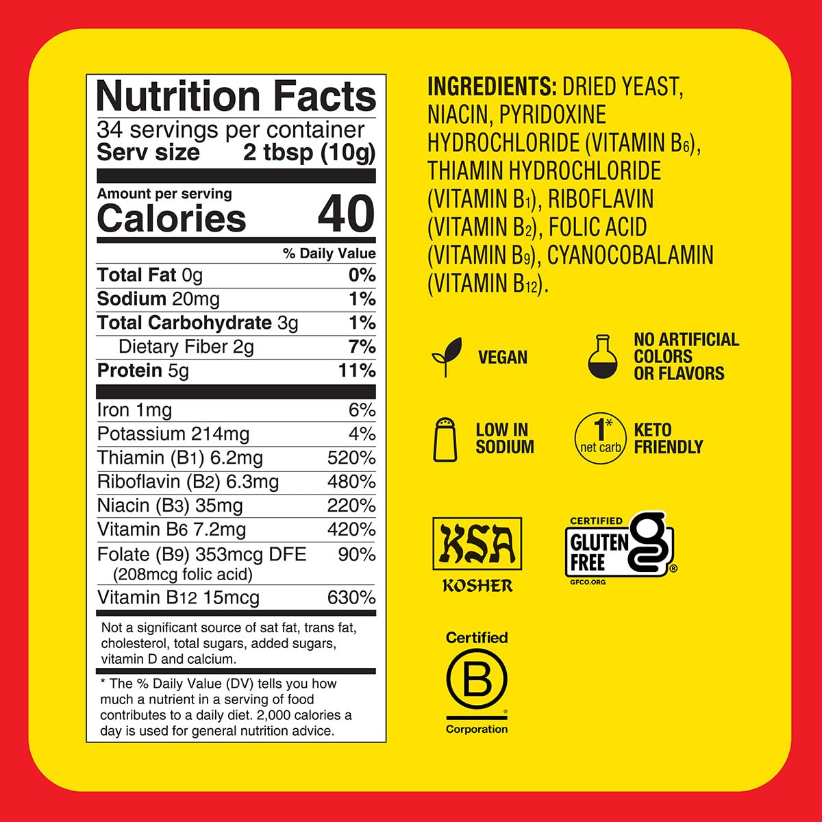 Bragg nutritional yeast seasoning bottle close-up with powder texture and label.