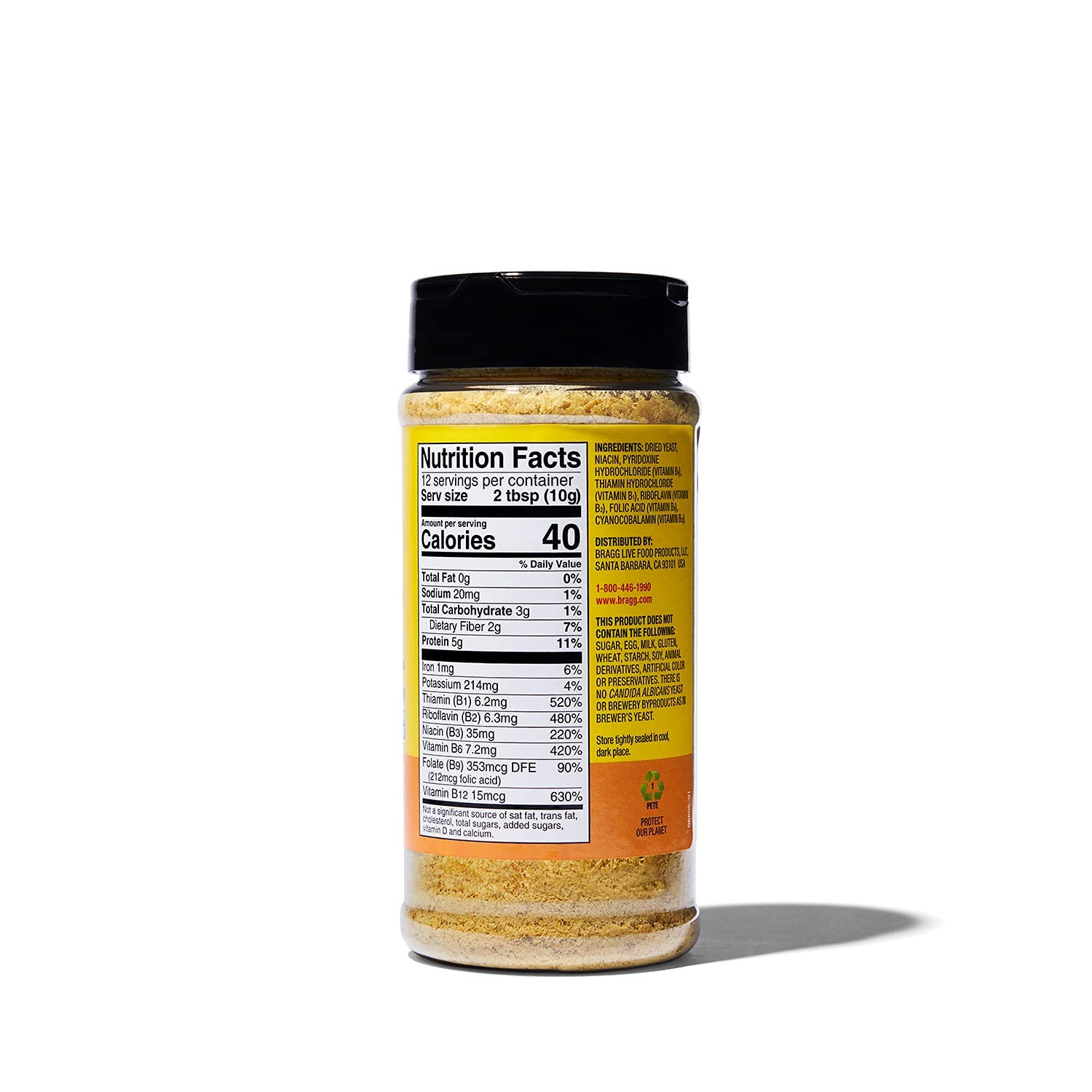 Bragg Nutritional Yeast Seasoning 4-pack pack shot, ideal for easy, dairy-free flavor