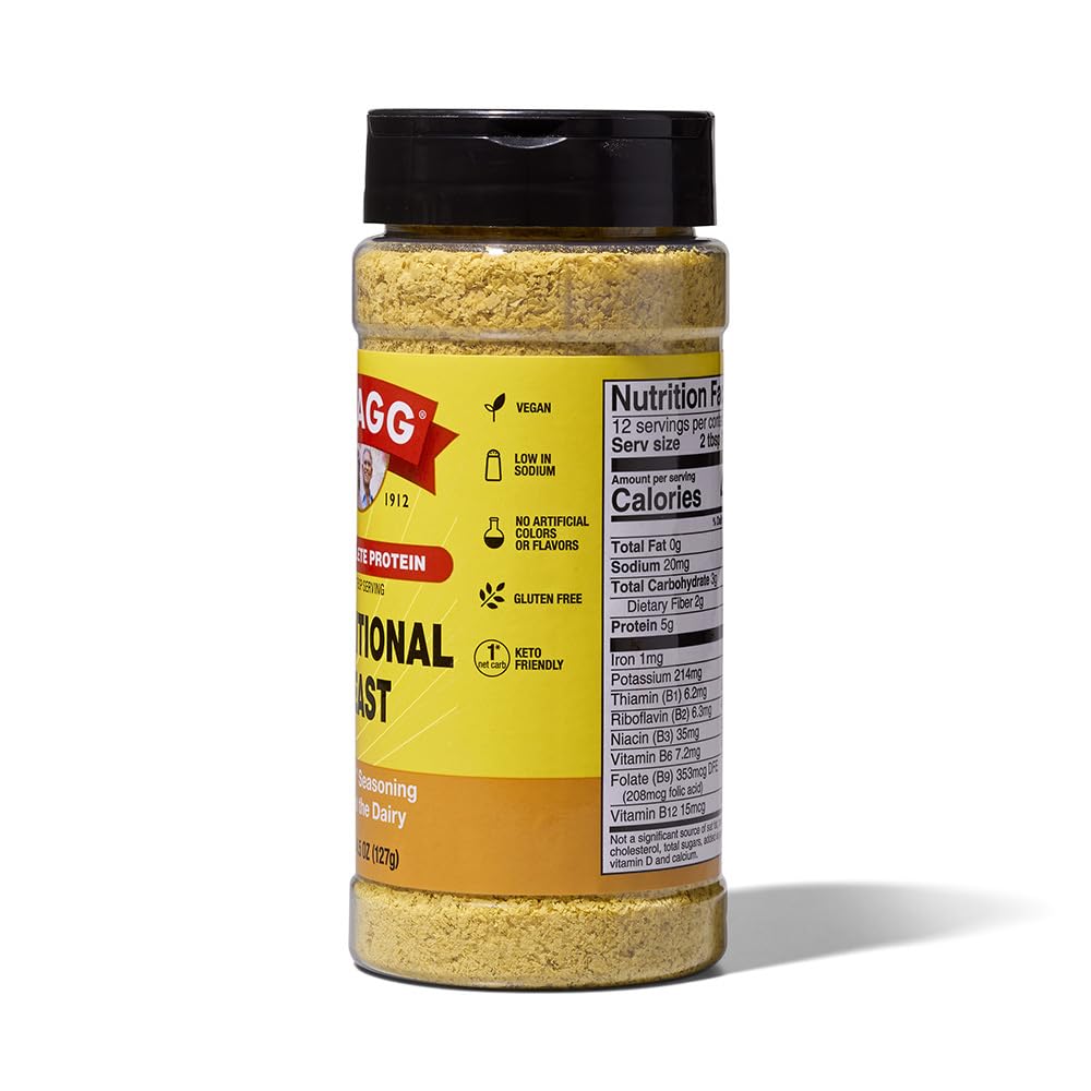 Non-GMO vegan gluten-free sugar-free with natural B vitamins including B12.
