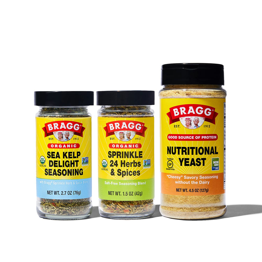 Bragg Sprinkle dusting on food shows easy use during cooking.