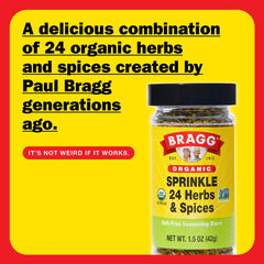 Bragg Sprinkle ingredients closeup highlighting 24 herbs and spices