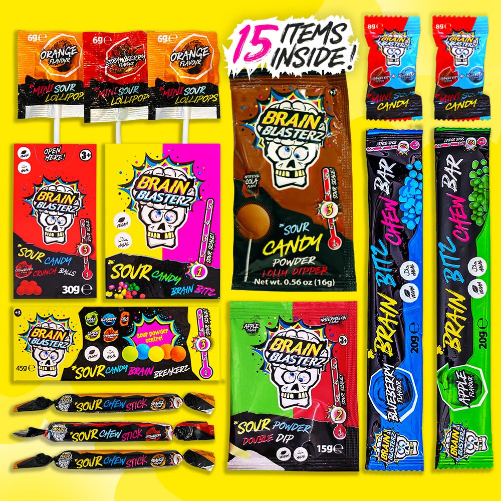 Brain Blasterz lollipops variety for fun snacking and sharing.