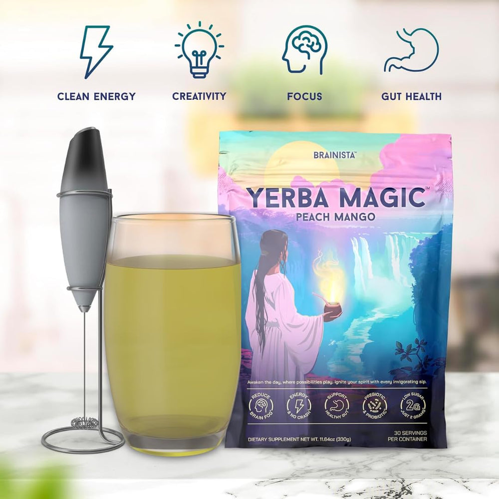 Brainista Yerba Magic dissolve-mix demonstrated for quick stirring