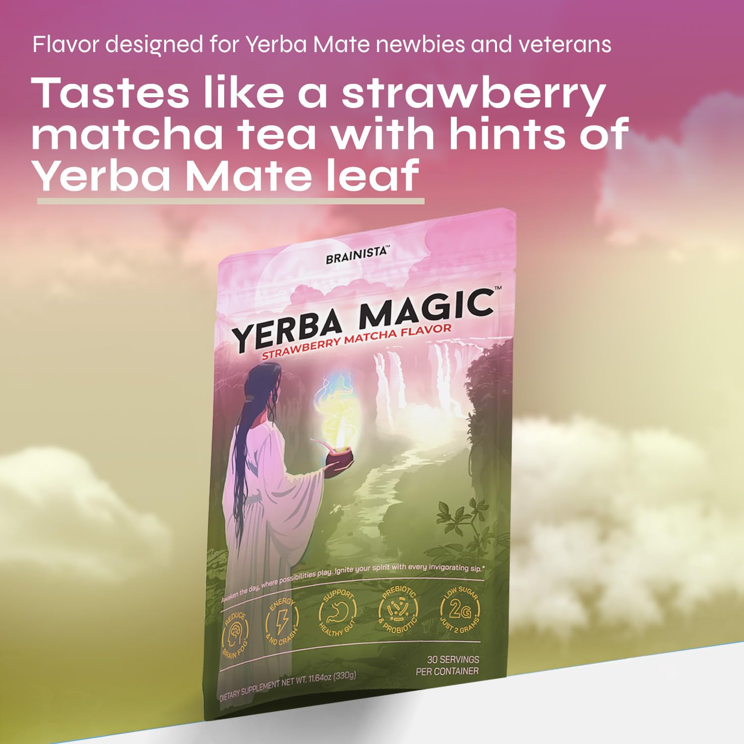 Brainista Yerba Magic gut-health blend emphasizes prebiotics and probiotics benefits