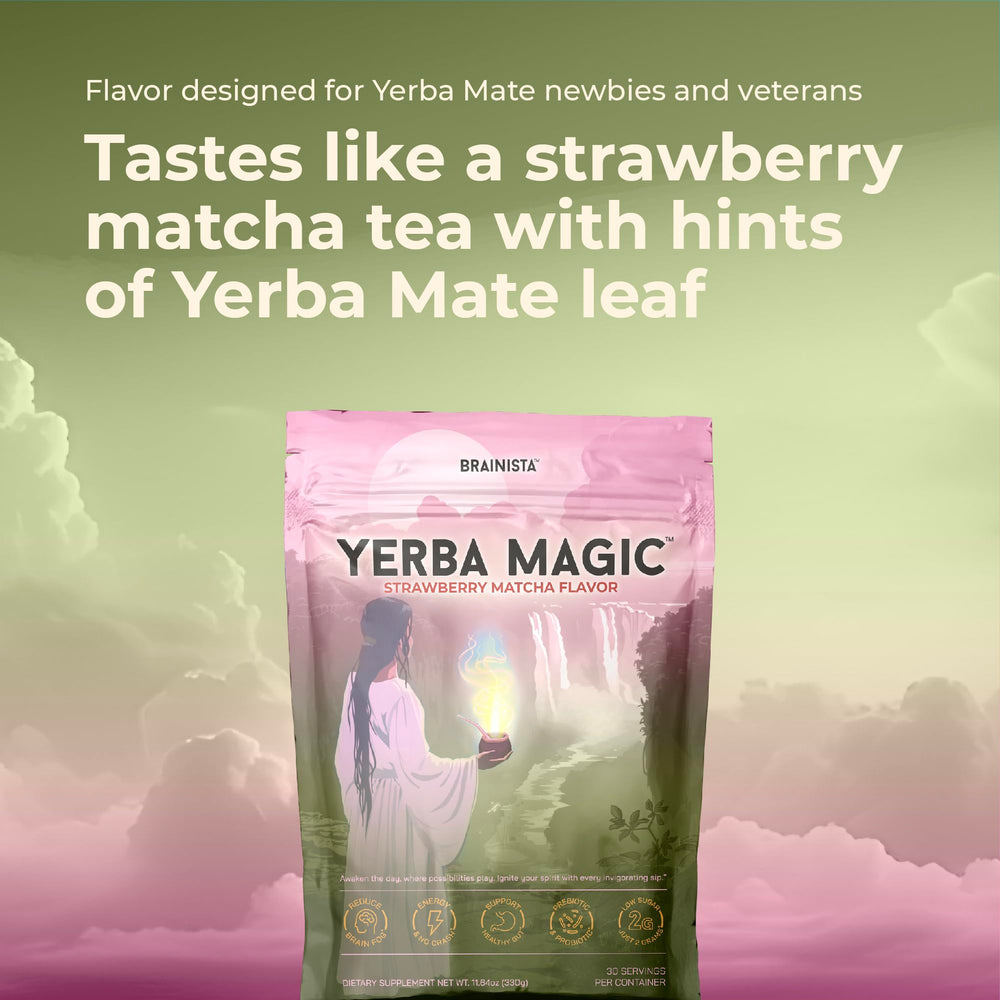 Brainista Yerba Magic low sugar canister on shelf