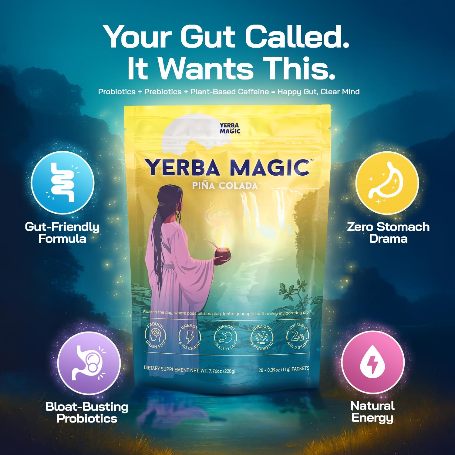 Brainista Yerba Magic low-sugar energy drink for balanced caffeine
