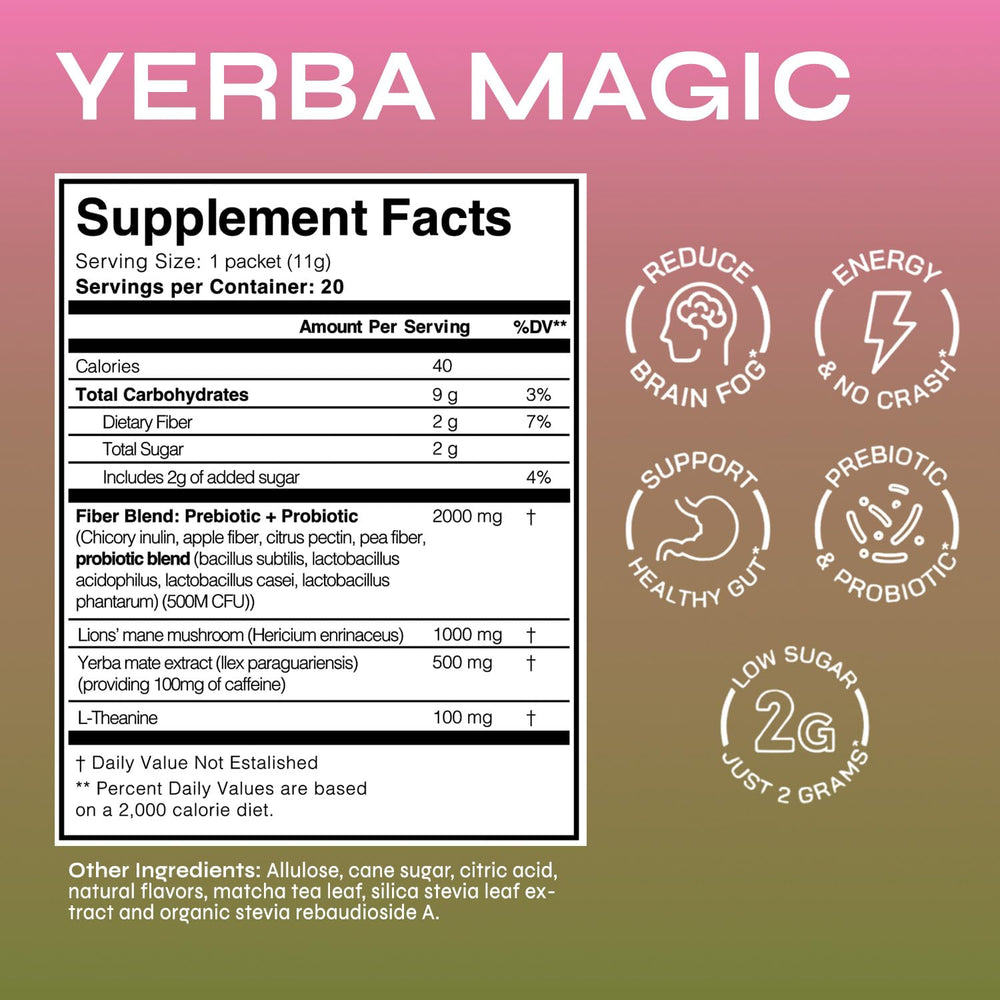 Brainista Yerba Magic pour into water showing instant mix for busy mornings