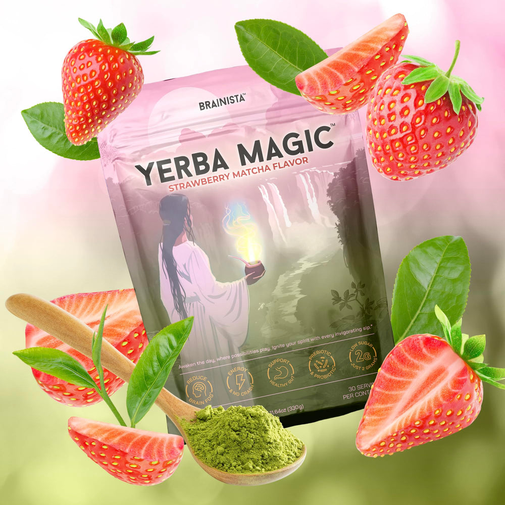 Brainista Yerba Magic powder dissolving in water